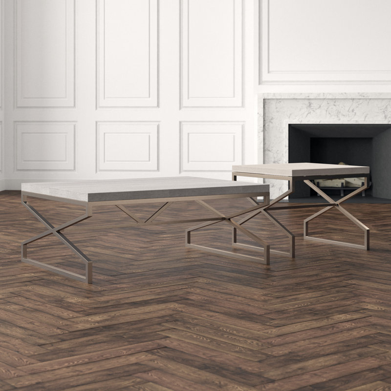 Cohesion Edict 2 - Piece Coffee Table Set, Bianco
