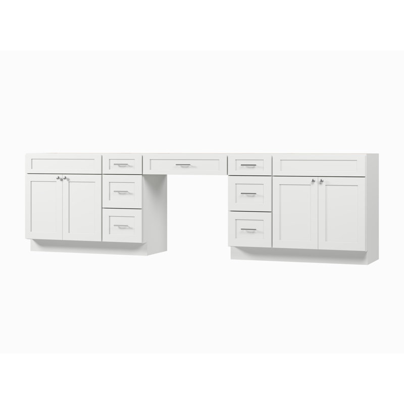 Base de meuble-lavabo double 120 po seulement, Blanc