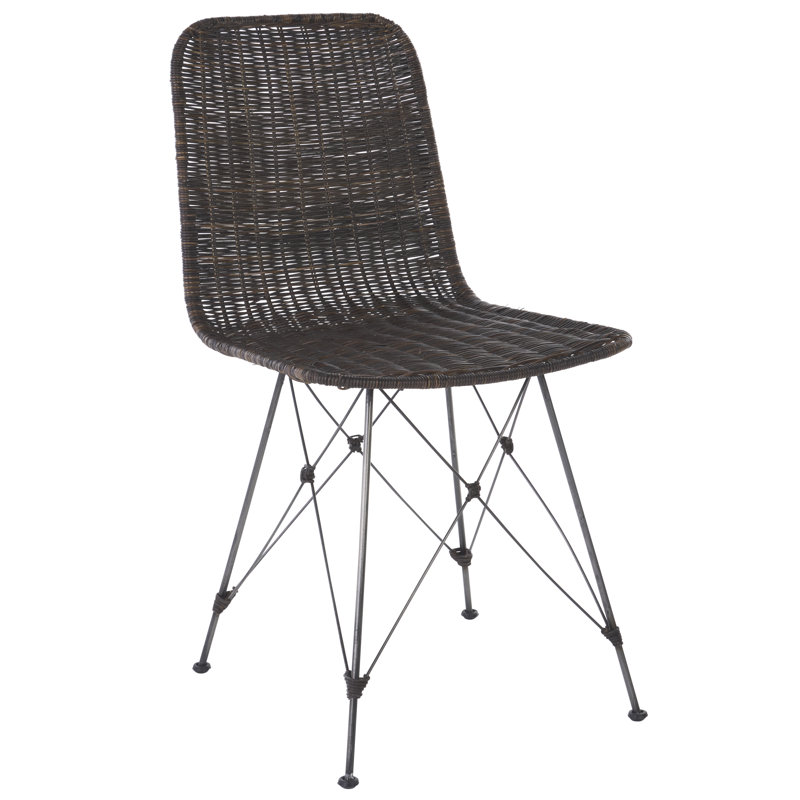Chaise tissée Comptom, Marron foncé