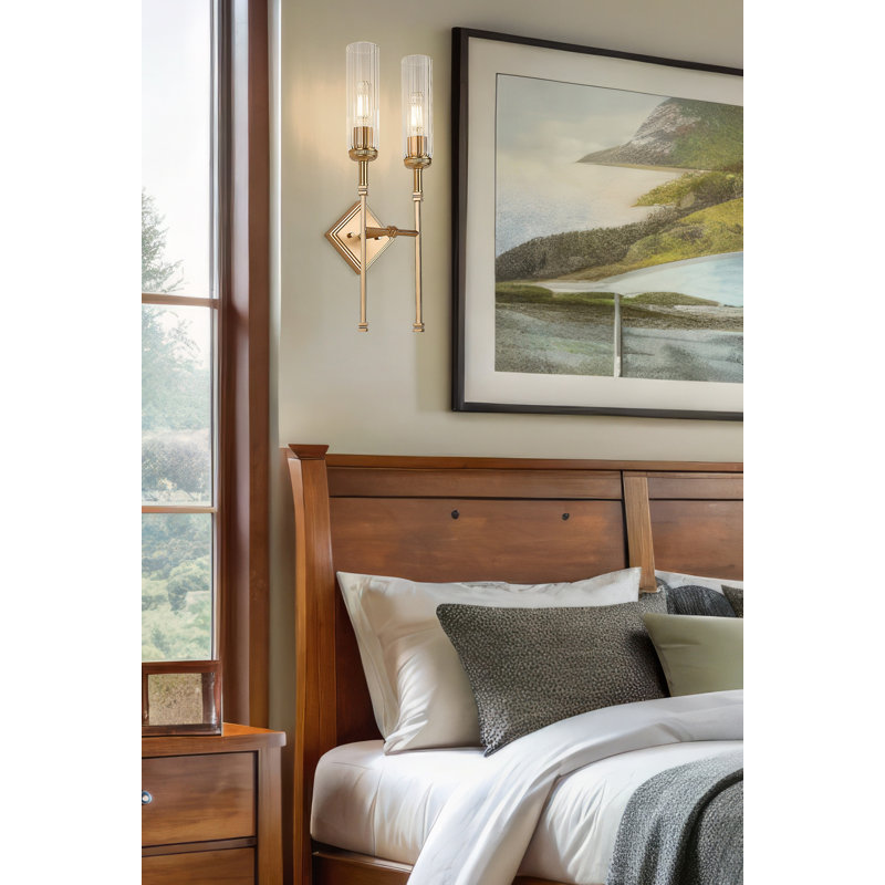 Granton 23.75 inch Modern Gold 2 Light Wall Sconce, Modern Gold
