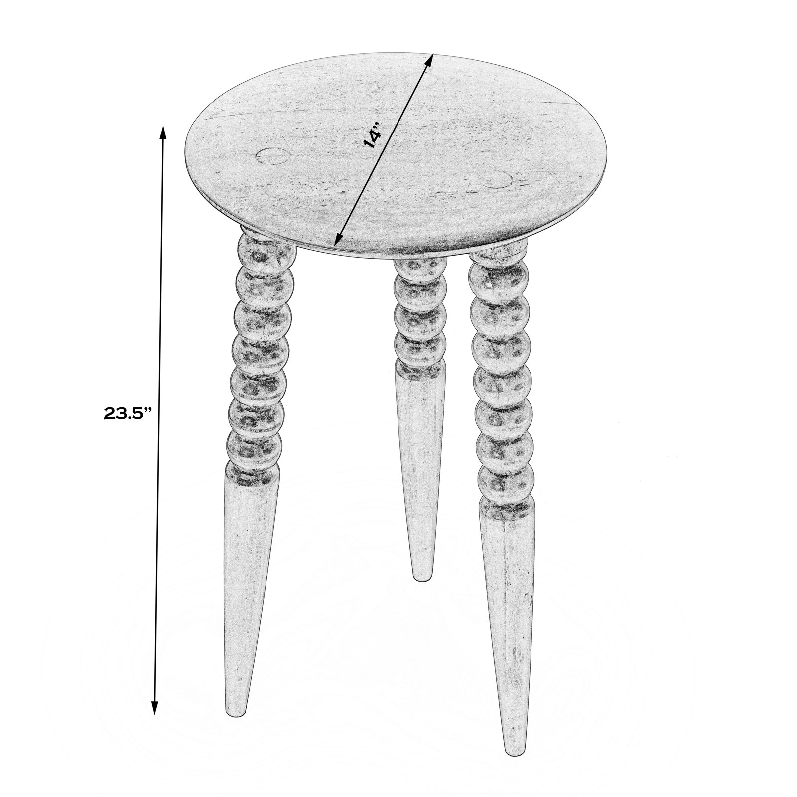 Lessing 14" Mango End Table, Dark Chocolate