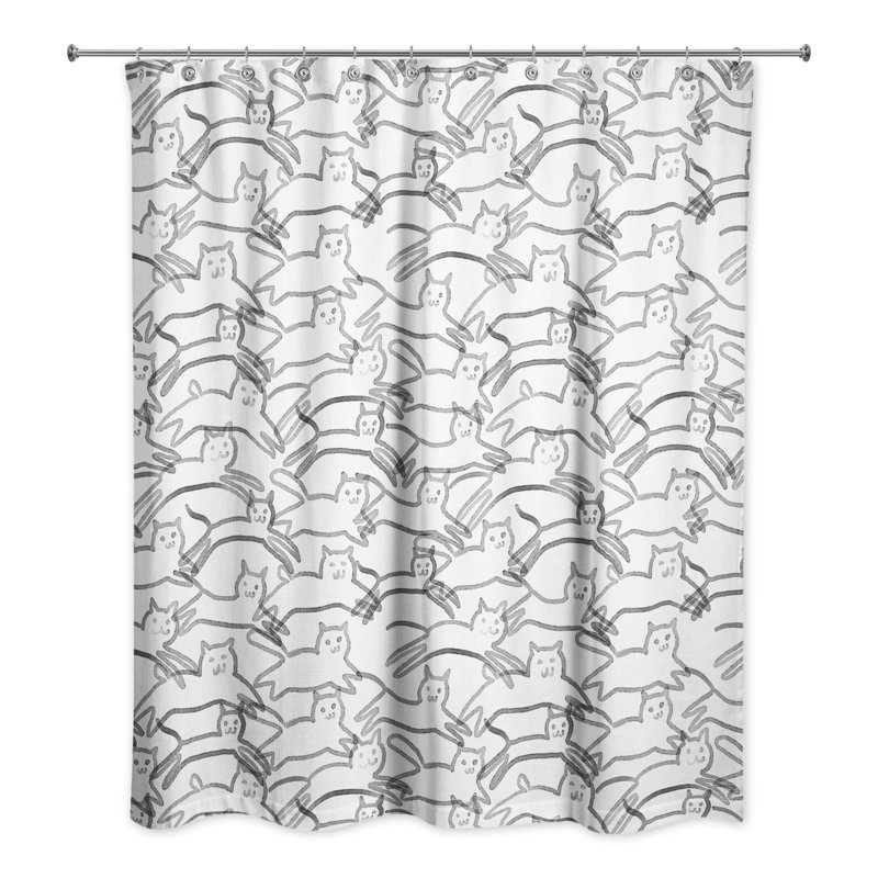 Ensemble de rideau de douche à imprimé animal + crochets