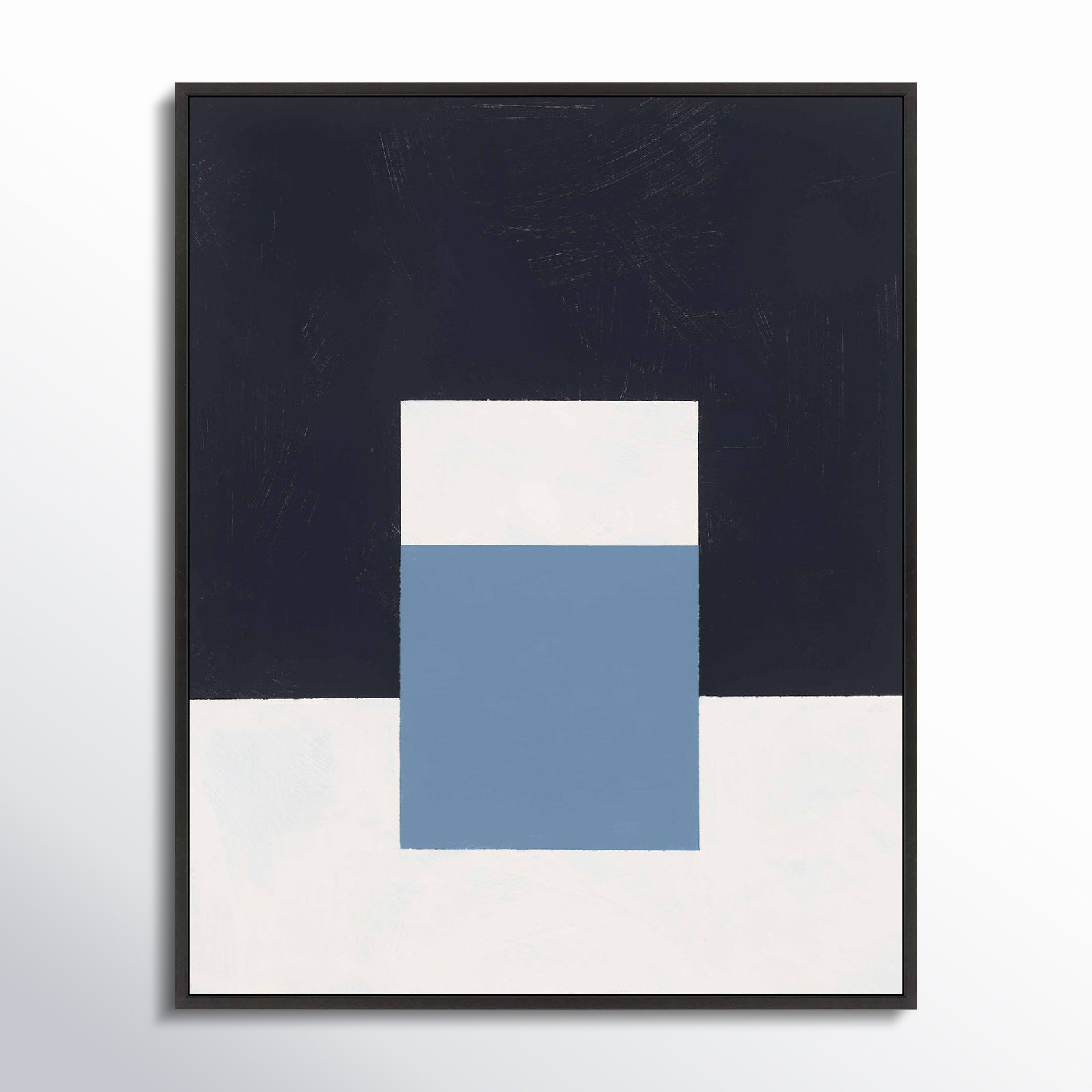 Square Sky by Robert Kamnatnik, Black Framed Canvas, 20" H x 16" W x 1.38" D