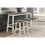 Ensemble de 2 tabourets de bar au design transitionnel, meubles en bois d'hévéa massif blanc et café-845722373-845722374