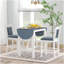 Ensemble de table de salle à manger à hauteur de comptoir en bois 3 pièces avec 2 chaises rembourrées pour petite place, blanc-357210740