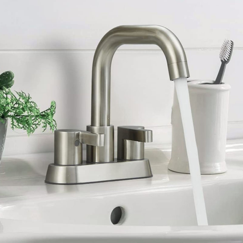 Centerset 2-handle Bathroom Faucet with Drain Assembly