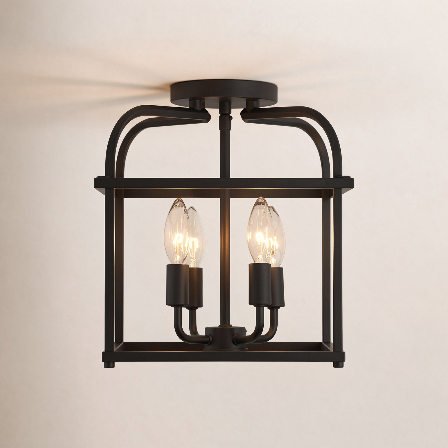 Condor 4-Light Semi Flush Mount, Matte Black