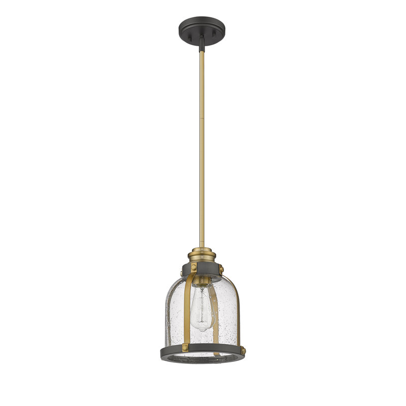 Luminaire suspendu en forme de dôme à 1 lumière Decoteau, H 131,75 po x l 8,75 po x P 8,75 po