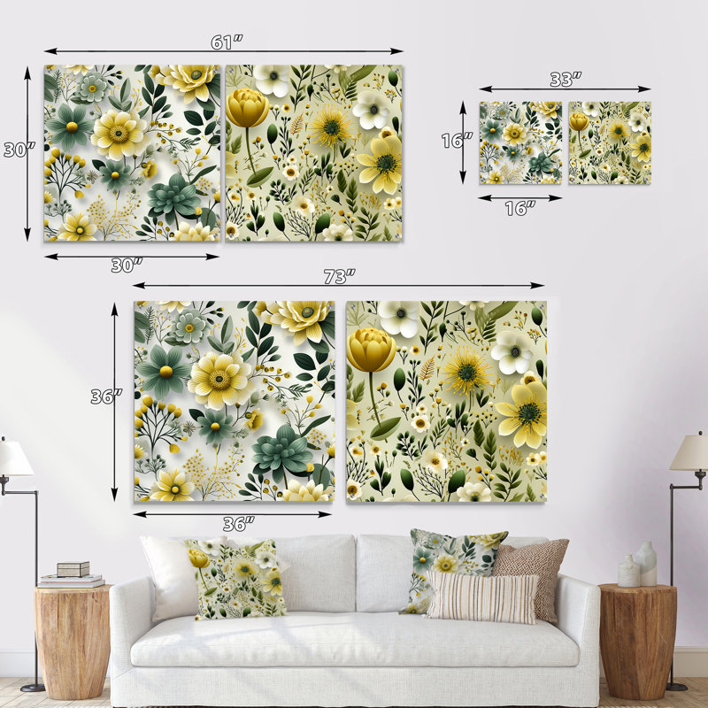 Eloi - Ensemble de 2 art mural en verre acrylique, H 36 po x l 73 po