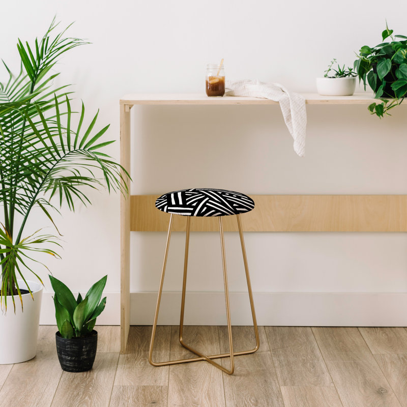 Upholstered Faux Leather Counter Stool