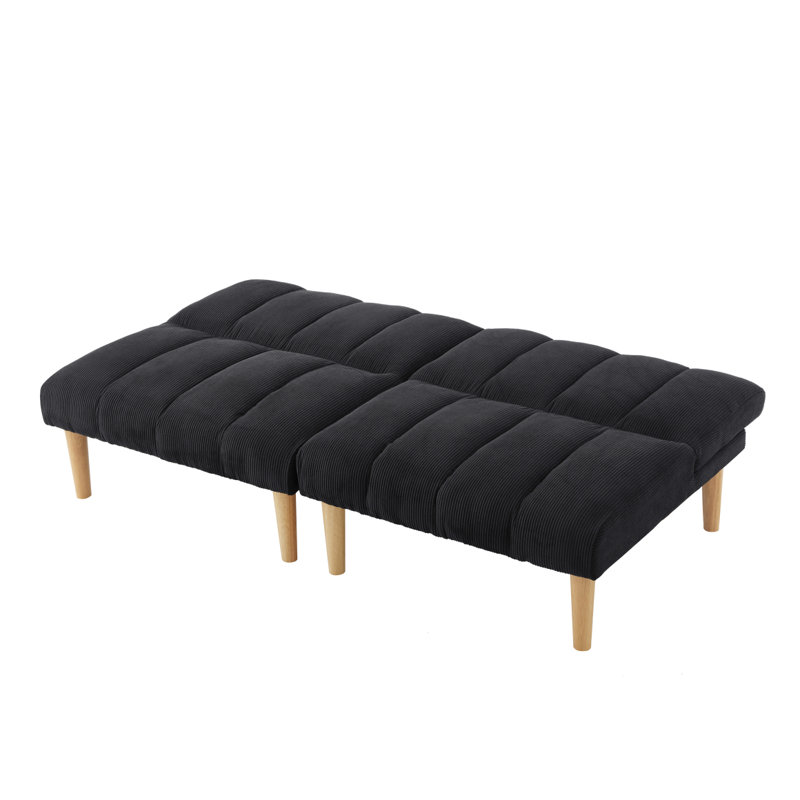 Canapé-lit futon convertible Canapé-lit moderne en velours côtelé, Noir