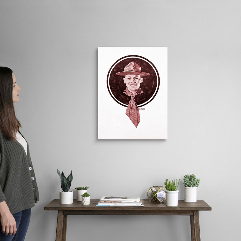 Tête de garçon, art mural sur toile, H 24 po x l 18 po x P 1,25 po, Toile tendue