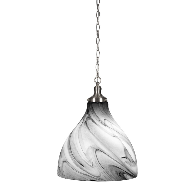 Juno Chain Hung Pendant, Nickel, 92" H x 11.75" W x 11.75" D