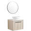 Ensemble de meuble-lavabo flottant 24 po avec lavabo en céramique, meuble-lavabo mural en chêne blanc avec porte