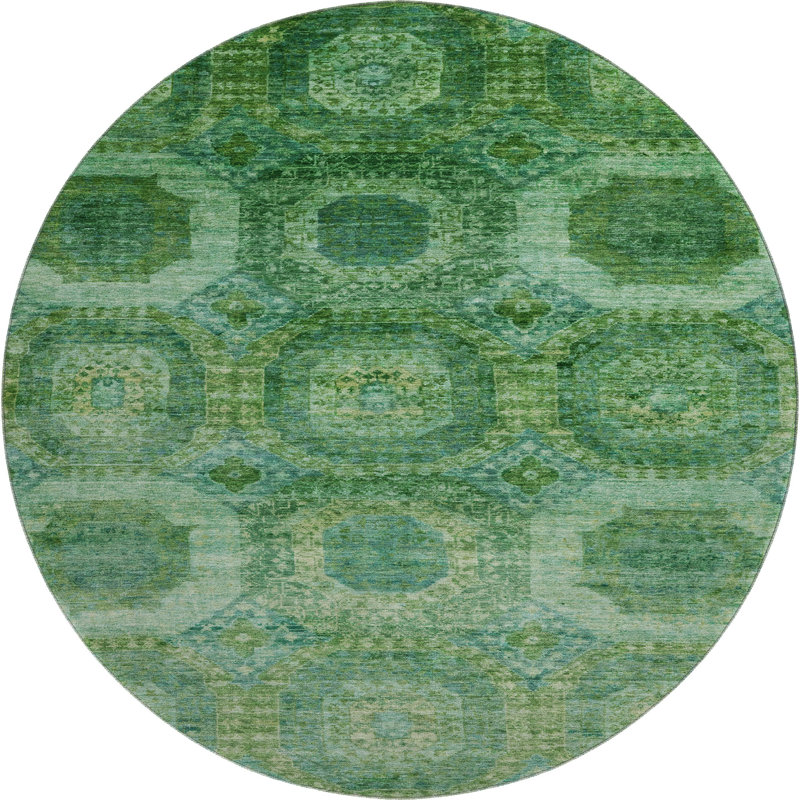 Premium Machine Washable Mayfield AMF1944 Panels Rug, Round 8'