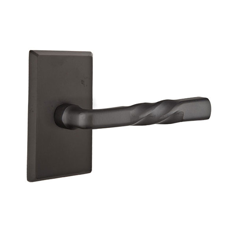Levier de porte avec rosette Montrose Passage (Hall & Closet), Bronze plat noir, Droite