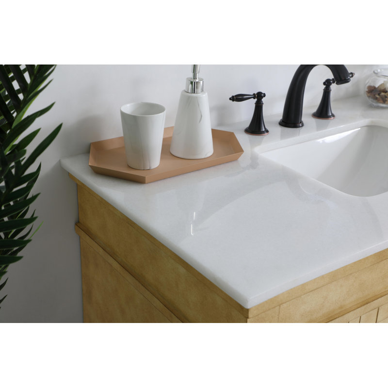 Ensemble de meuble-lavabo simple 42 po Lexington, Noyer, Veines blanches / brunes
