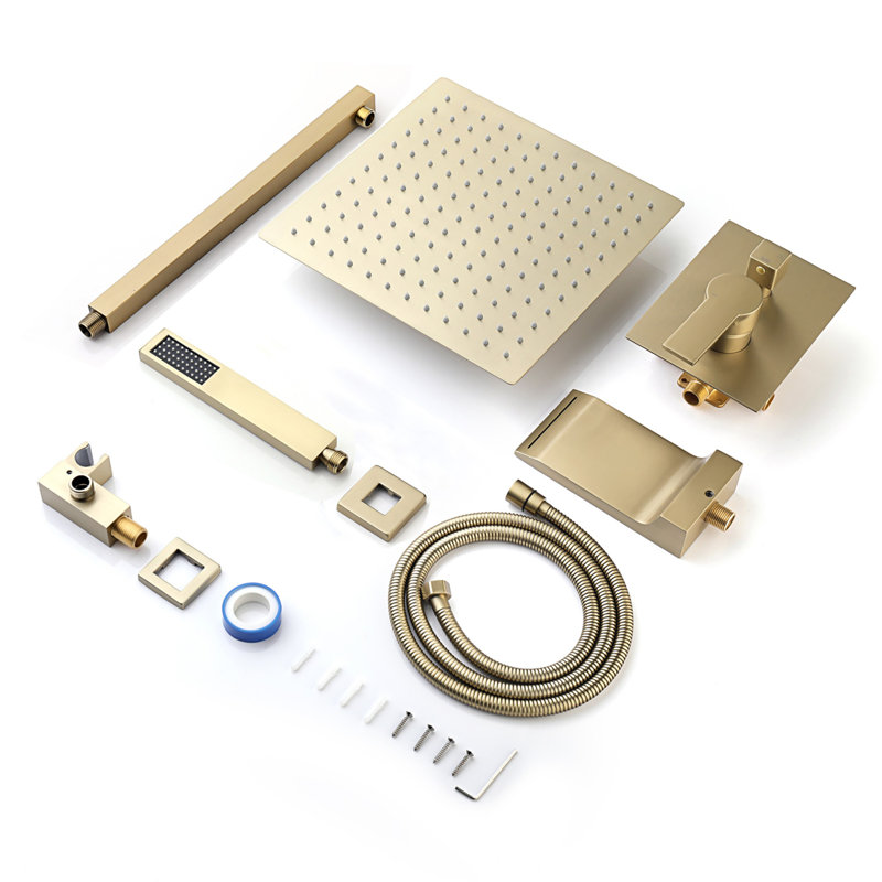 MBOTC190078A All-In-One Kit with Rough in-Valve, Brushed Gold