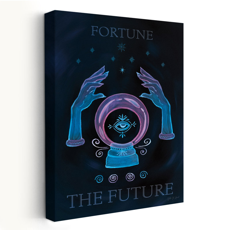 Mystical Fortune IV - Art céleste mystique noir et bleu, H 36 po x l 24 po