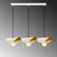 Lustre Modern Glam, blanc et or, 31,5 po x 6,7 po | Corps en fer, hauteur: 41,7 pouces | 3 x douilles E27 (40 W maximum) | Conception scandinave élégante, idéale pour le salon et la salle à manger, indice de protection IP20-1728430947