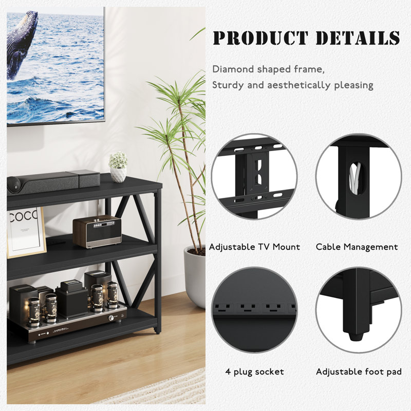 Silem 47.8 W Storage Credenza, Black