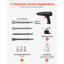 Marteau pneumatique, marteau pneumatique de 2 500 à 2 700 BPM avec course de 2,76 pouces et 4 ciseaux à canon long de 6,7 po, ciseau à air comprimé compact Pistolet-Grip pour couper et racler