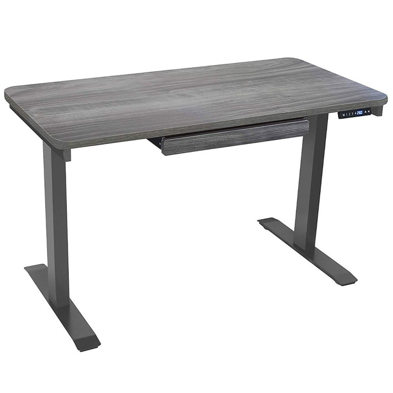 Kaylan RISE 2 Series 48" x 24" Electric Sit-Stand Desk w/ Dual Motors and Drawer, Gray