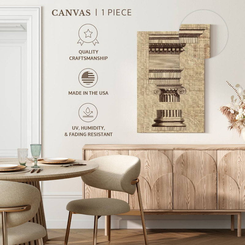 Lilie Architectural Rendering II Burlap Sepia, 51" H x 34" W
