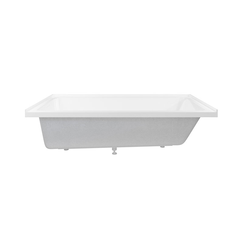 Voltaire 72 X 36 Left Drain Soaking Alcove Bathtub In Glossy White With Integrated Armrest, Left