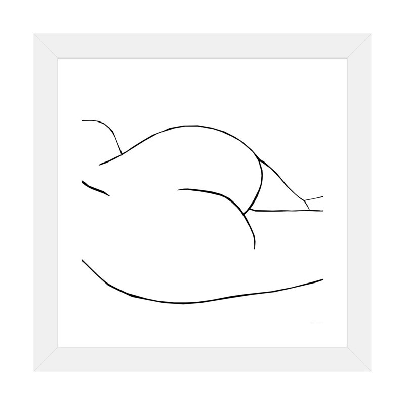 Ellisa White - reproduction de dessin, H 16 po x l 16 po x p 1 po, Papier encadré blanc