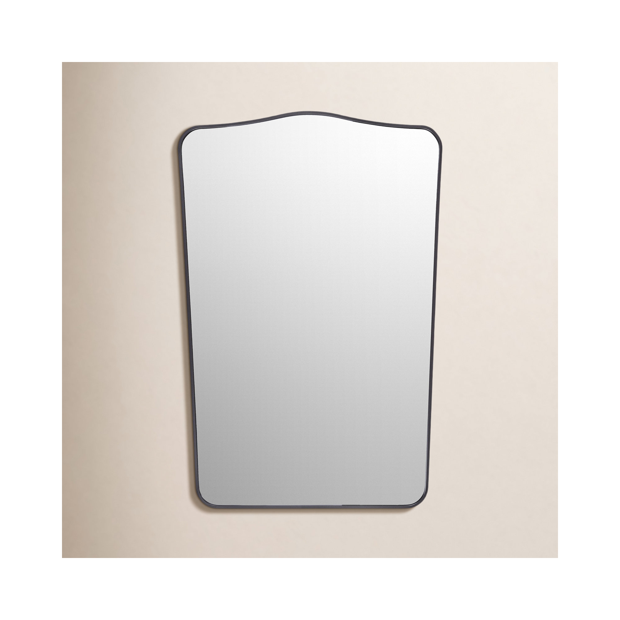 Bellona Aluminum Arch Wall Mirror, Black