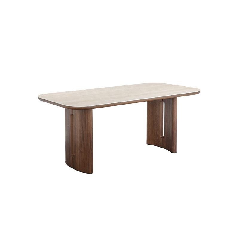 Table de salle à manger Atticus avec plateau en céramique de travertin