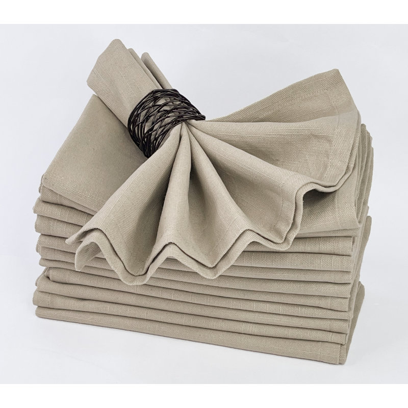 Taoran 100% Cotton Square Napkin, Beige