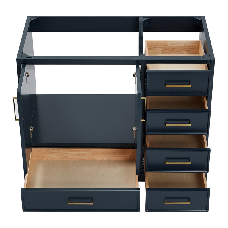 Base de meuble-lavabo simple 42,75 po Peightyn, Bleu minuit