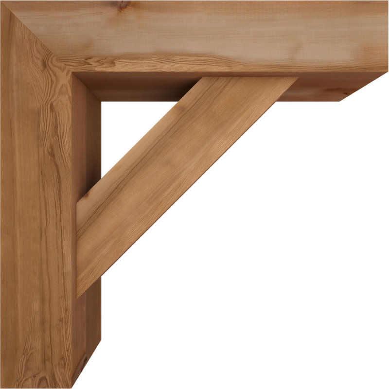 Traditional Block Bracket w/ Offset Brace, 30 x 30, 7 1/2"W Western Red Cedar (Smooth)