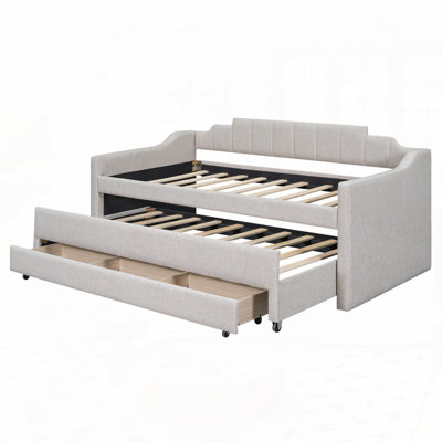 Versatile Upholstered Daybed With Trundle And Multiple Storage Options by Red Barrel Studio