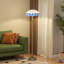 HOMCOM Tiffany-Style Floor Lamp Glass Shade 152cm Tall Bronze Tone/Blue-535179979