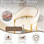 26" Modern Bar stools Set of 2,Black PU Leather Gold Metal Base,Counter Height Bar Stools.-133682347-133682351