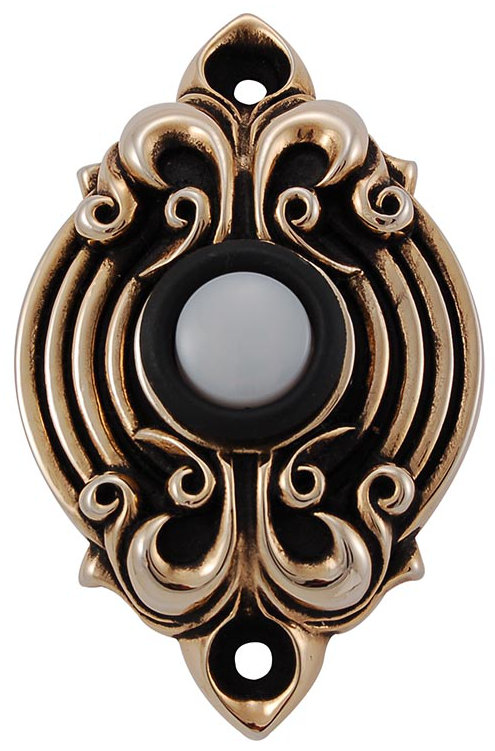 Sforza Push Button Doorbell with Compatibility, Antique Gold