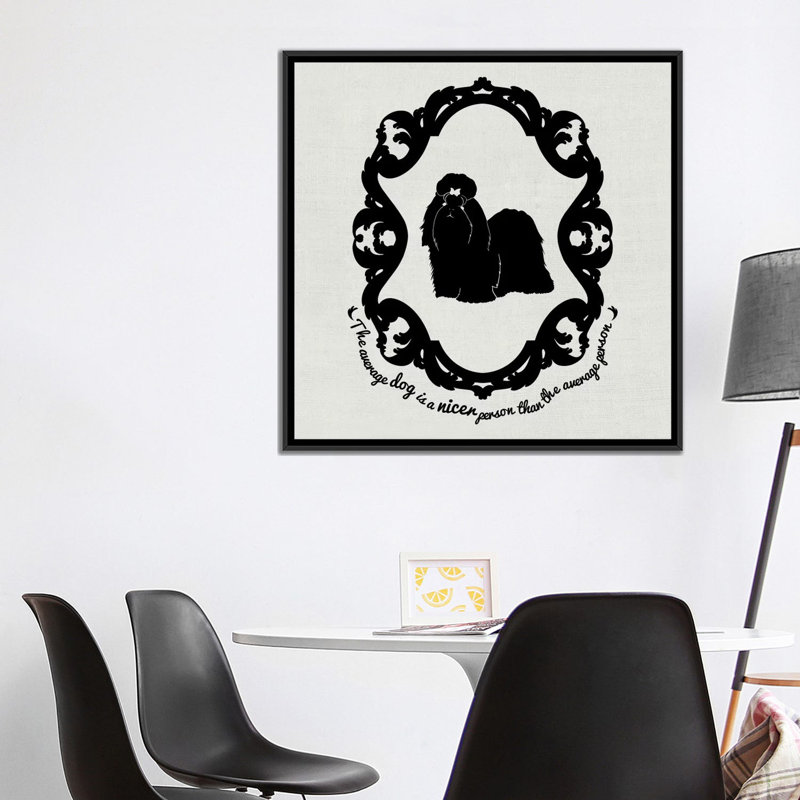 5by5collective «Shih Tzu», impression sur toile tendue, H 18 po x l 18 po x P 1,5 po, Toile encadrée noire, Pas de tapis