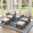 Chaises d'extérieur en osier toutes saisons avec repose-pieds et table d'appoint-126713475