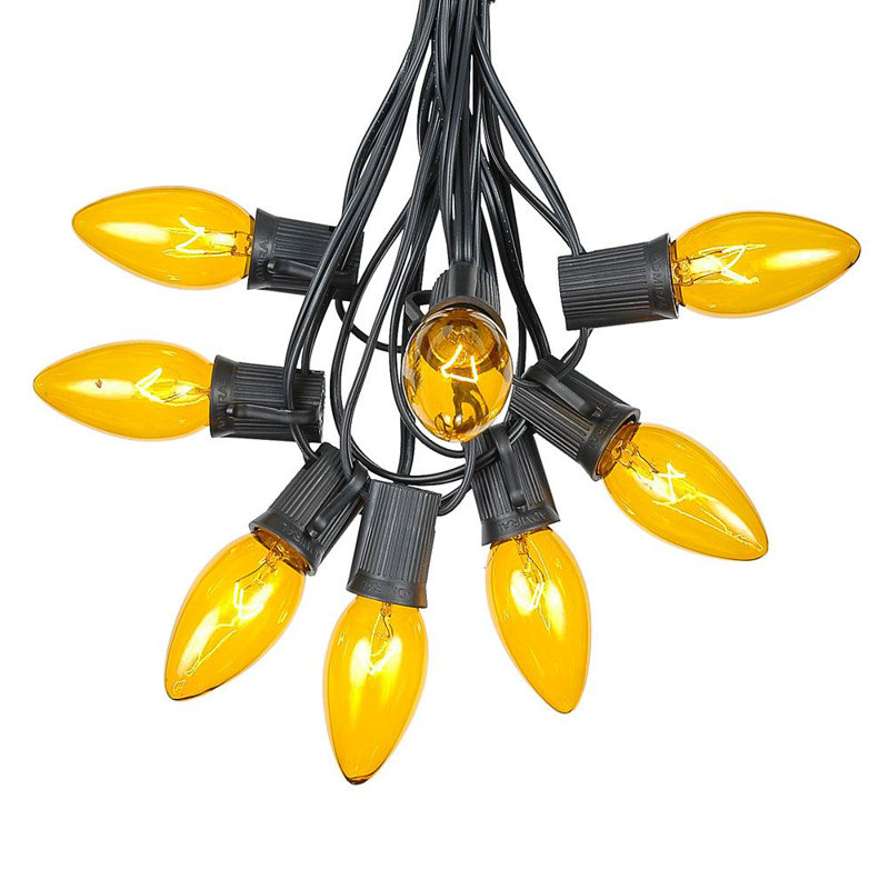 Fantaisie 25 pi pour l’extérieur 25 lumières Socorro, Noir, Jaune
