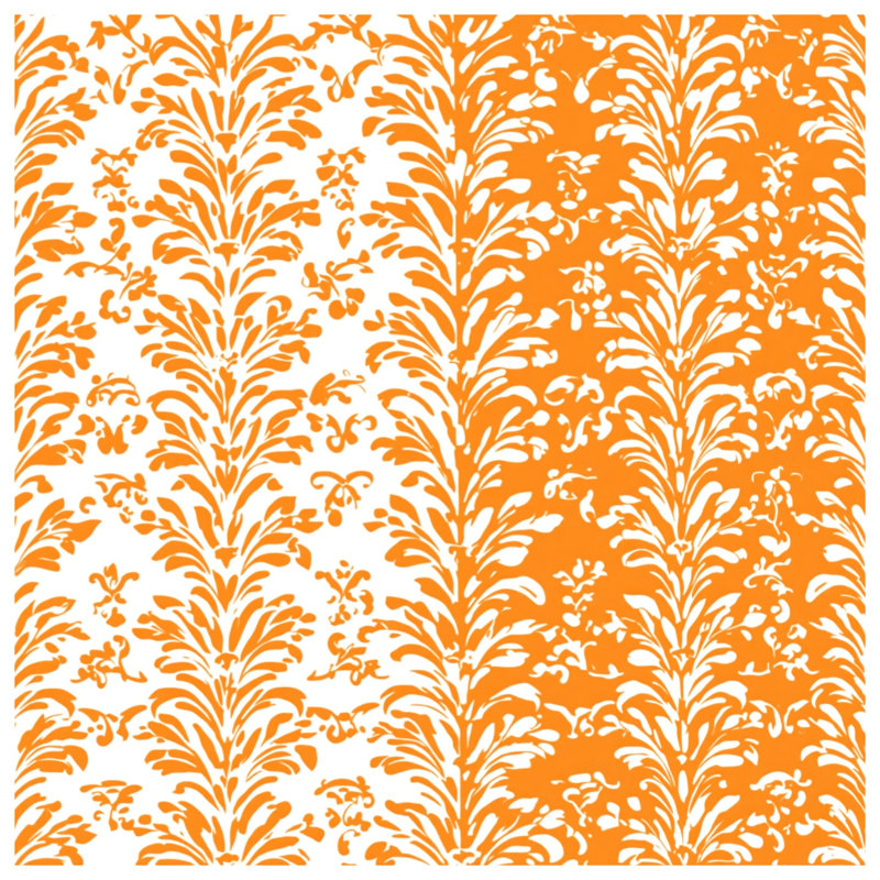 Couvre-lit matelassé orange à motif damassé toutes tailles, Full / Double