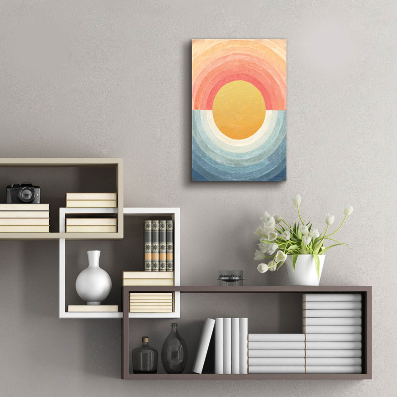  «Retro Vibes Abstract» par Danhui Nai, art mural en verre acrylique, 16 po x 24 po