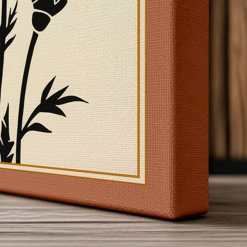 Crimson Carnation Botanical - Wrapped Canvas, 30x20 - 76.2 x 50.8 cm, Terracotta Border