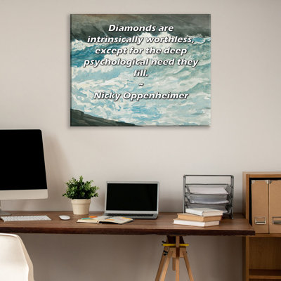 ArtsyQuotes Gallery Wrapped Canvas By Nicky Oppenheimer: "Diamonds are intrinsically worthless, except for the deep psychological need they fill."