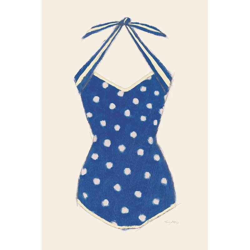 Rétro maillots de bain II - marine, Non, Cadre flottant noir