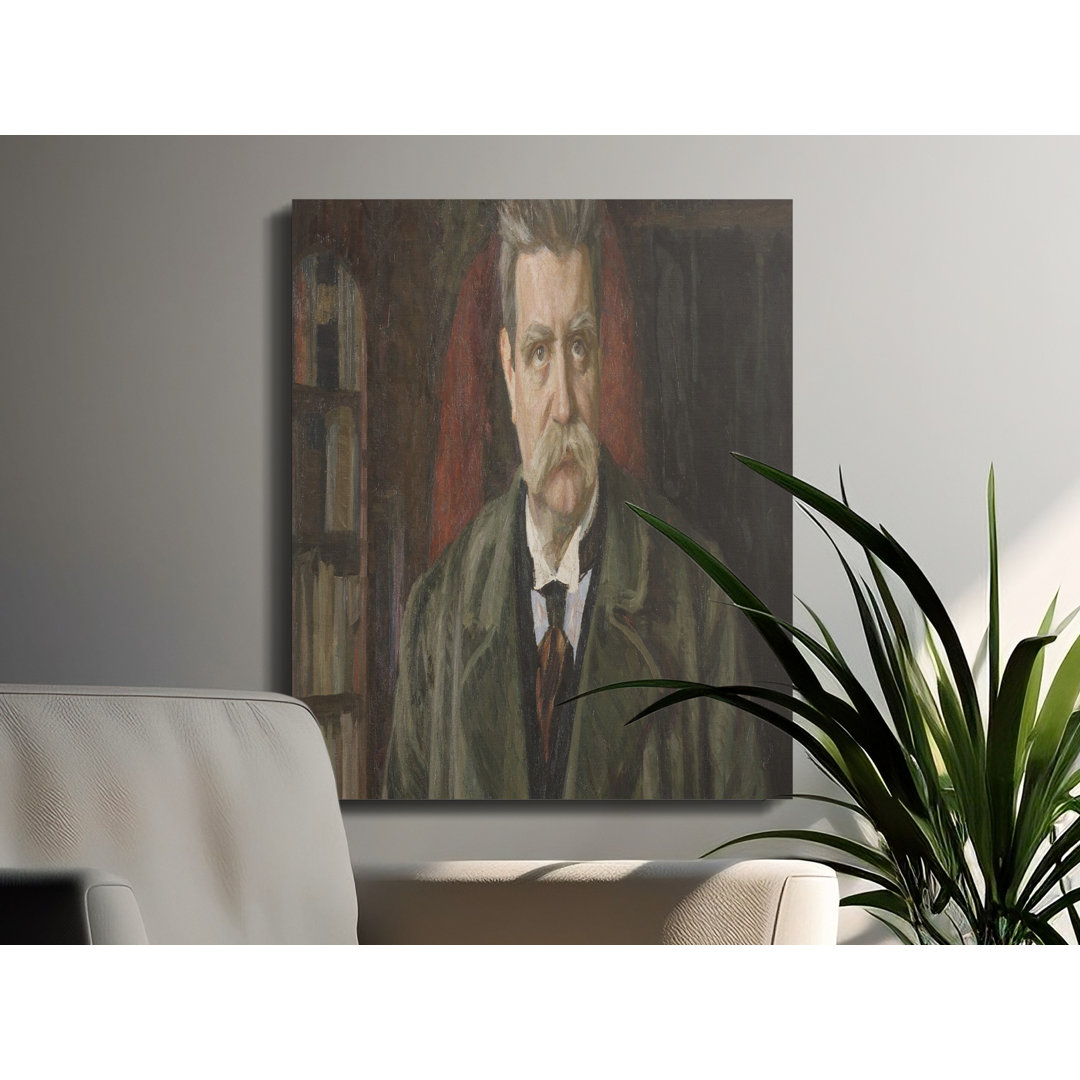 Classic Portrait Canvas Wall Art, Distinguished Gentleman, Gallery Wrapped, Ready to Hang, Archival Quality, Library Backdrop