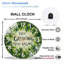 Horloge murale verte à motif de feuilles «Keep Growing Home Decor Art» 12 po