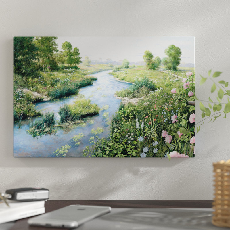 «Summer», reproduction sur toile, H 8 po x l 12 po x P 0,75 po, Toile tendue, Pas de tapis